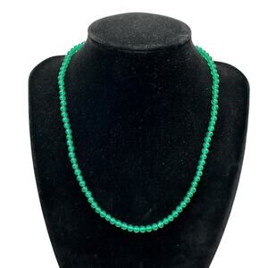 John Hardy JAI Necklace Green Agate Beaded with Sterling Clasp Adjust 16" - 18"